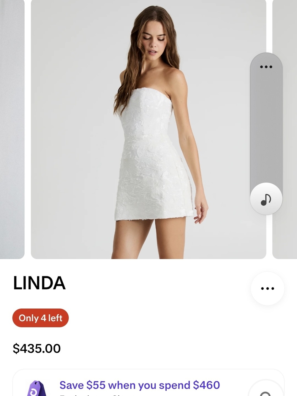 Ryanth Strapless White Jacquard Mini Dress